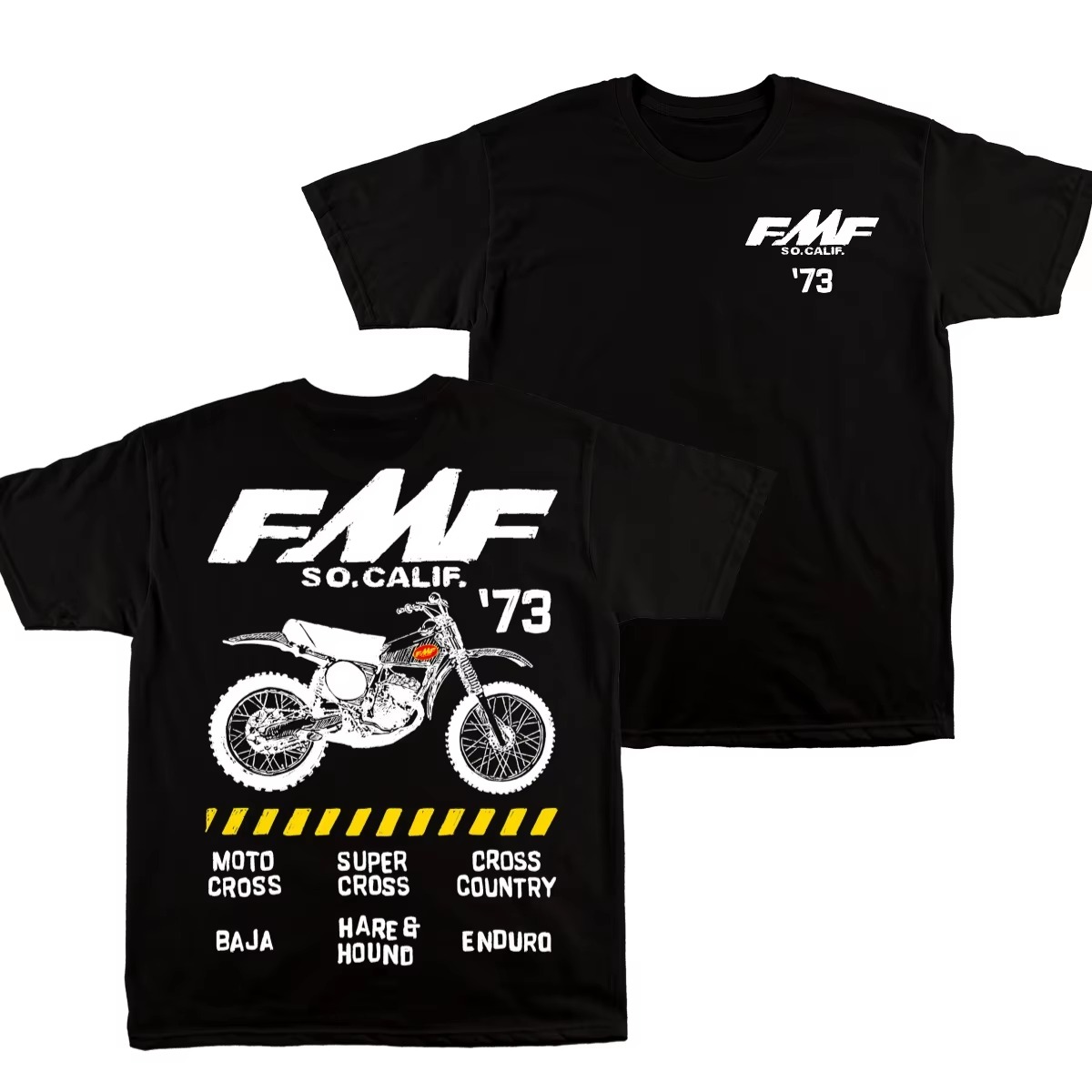 Streetwear Brand Vintage - Schwarzes FMF Vintage Dirt Bike 1973
