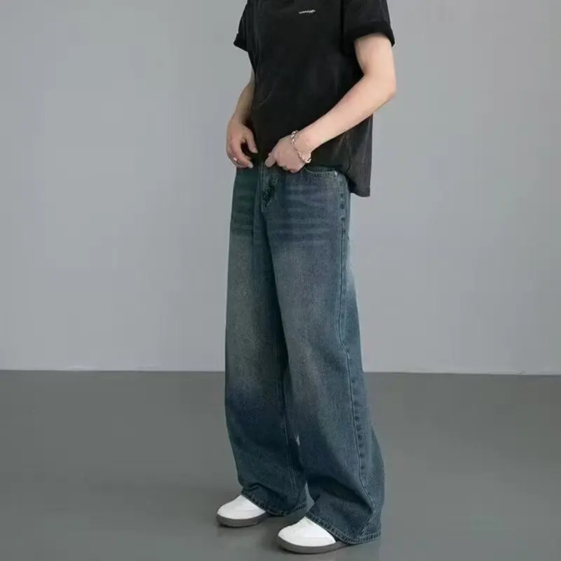 Streetwear Brand Denim - Koreanische Mode Herren Weite Jeans 2025