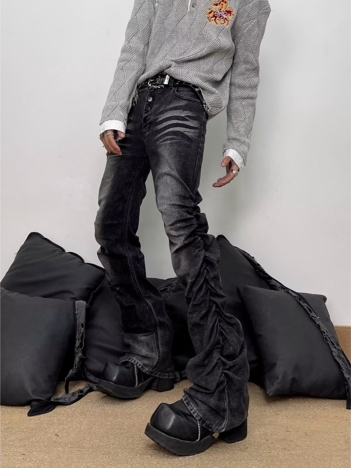 Gewaschene Schwarze Graue Herr – Streetwear Brand Denim Bewertung und Preis