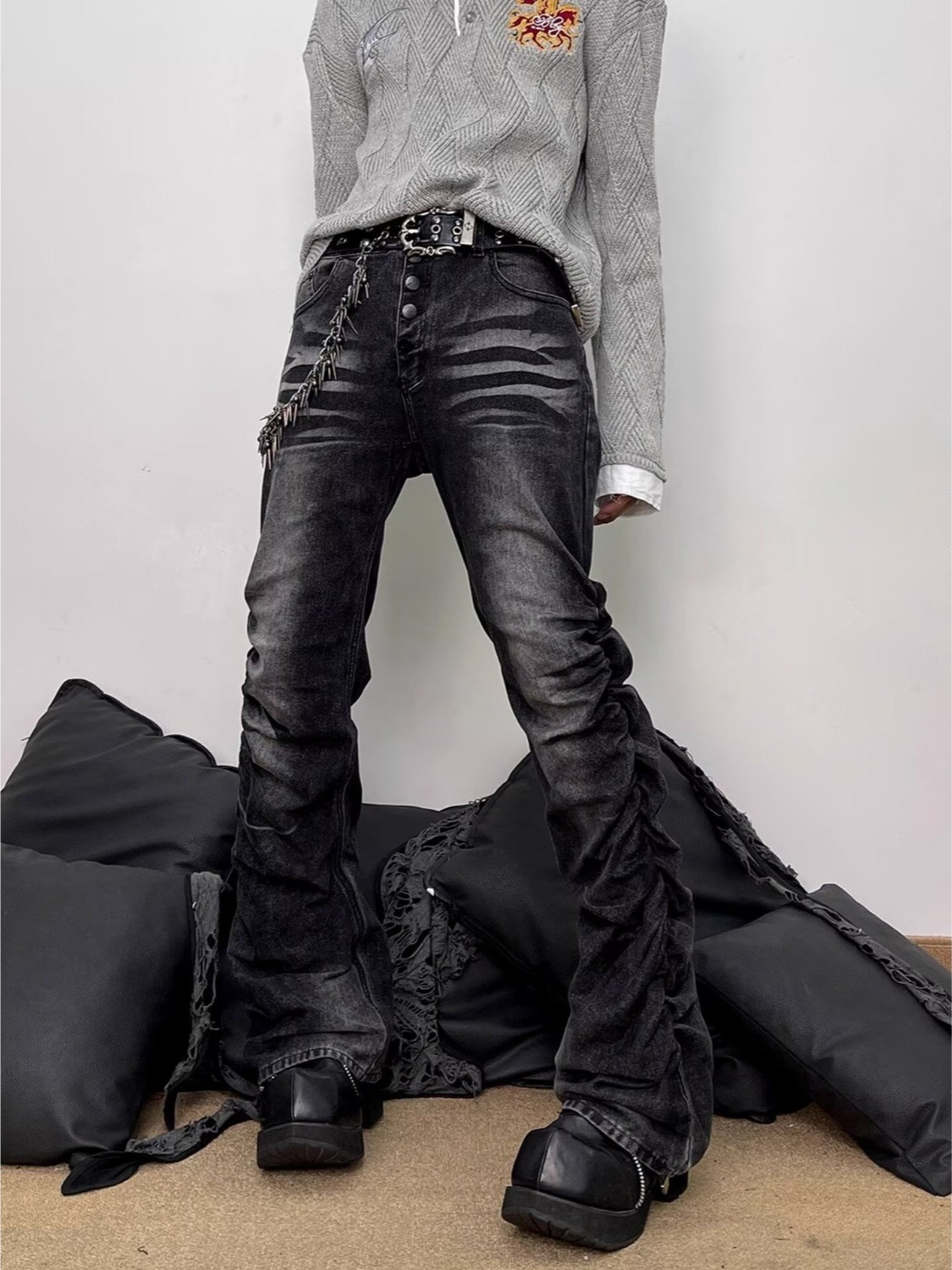 Gewaschene Schwarze Graue Herr – Streetwear Brand Denim Bewertung und Preis
