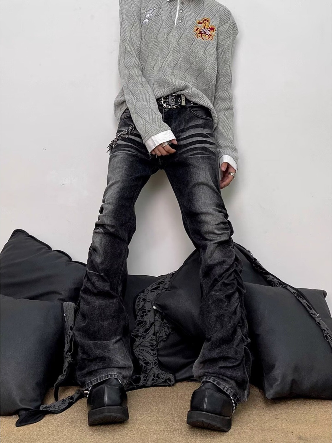 Gewaschene Schwarze Graue Herr – Streetwear Brand Denim Bewertung und Preis